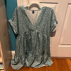 Green Polka Dot Tiered Dress